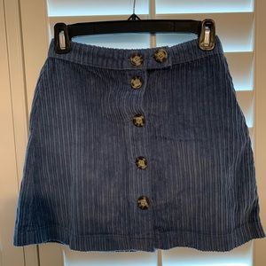 BRAND NEW urban blue corduroy skirt w/ buttons